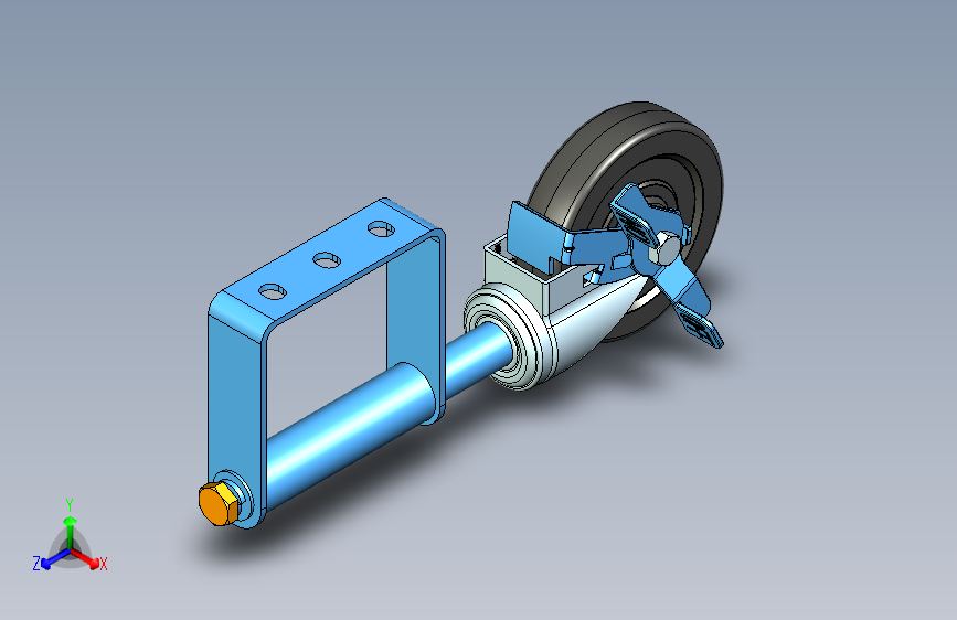 硬橡胶门轮带边刹脚轮_4×1