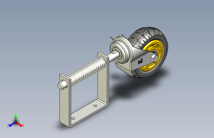 3寸镀金塑芯包胶烽火U型架活动门轮脚轮_4×2