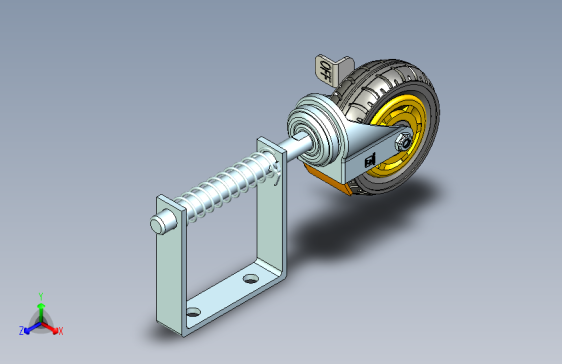 3寸镀金塑芯包胶烽火U型架边刹门轮脚轮_4×2