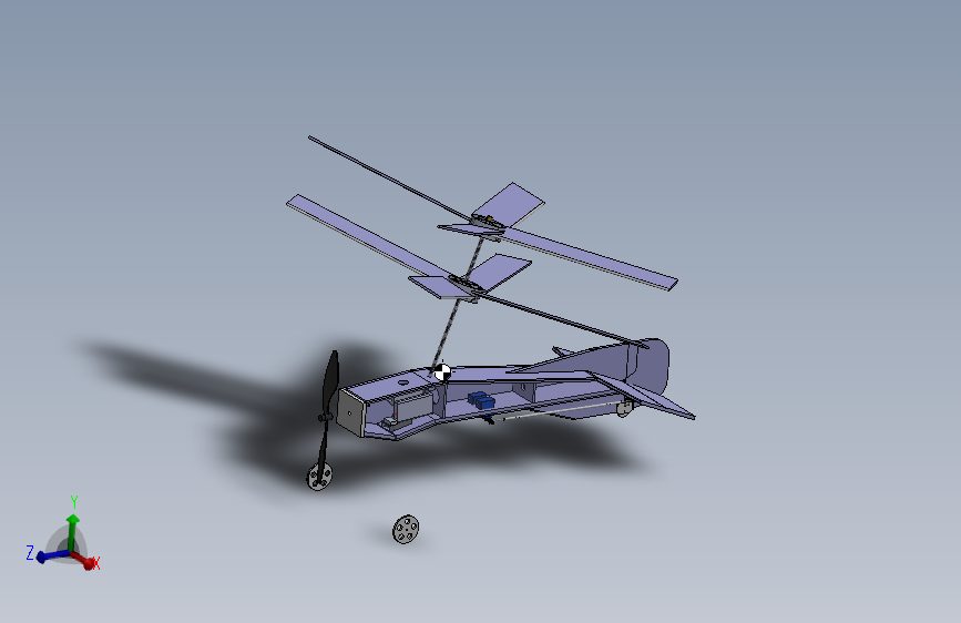 旋翼机航空模型 x_b格式+附平面工程图