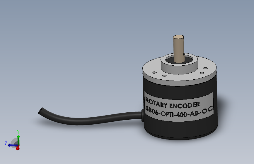 3806-OPTI-400-AB-OC 旋转编码器 – 3D CAD模型