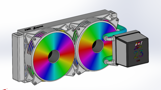 ANT 液态水冷 CPU 散热器 – 双 RGB 风扇 AIO