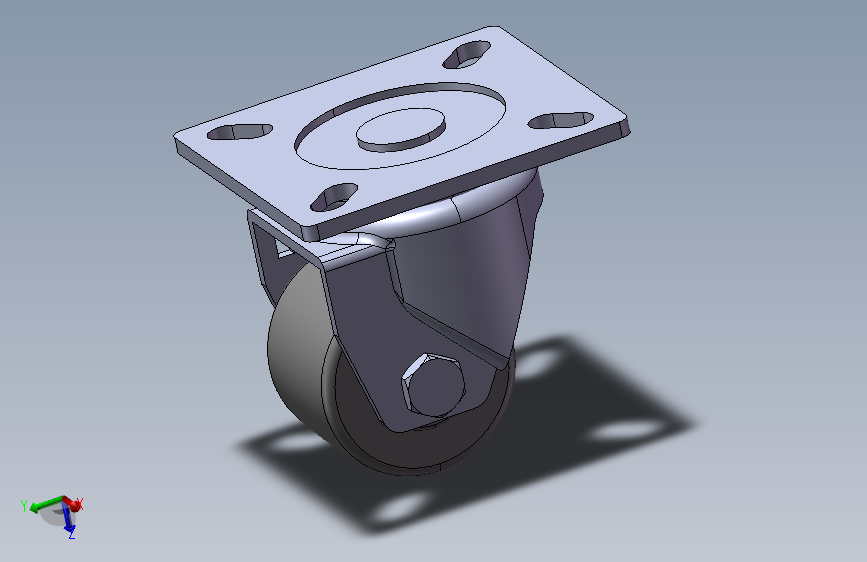 脚轮-重载型-万向型_刹车型-载重300kg~600kg_R1XWB-D50-N