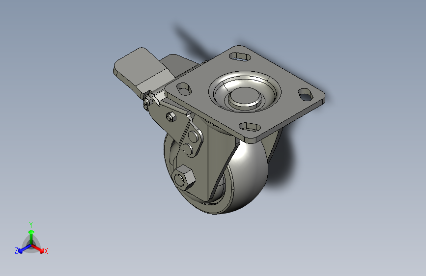 重载型脚轮-万向带塑料双刹型_JED-100