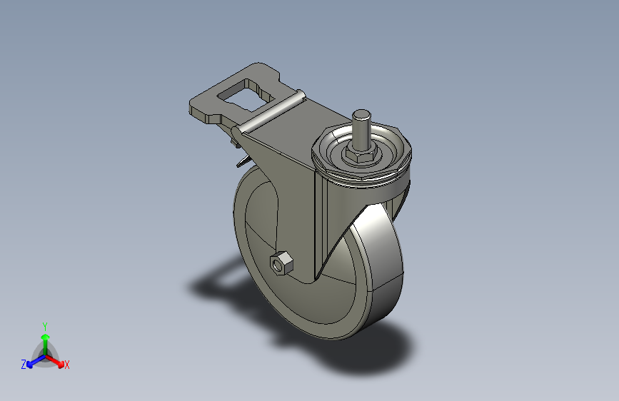 中载型脚轮-丝杆万向带塑料双刹型_JDF-125