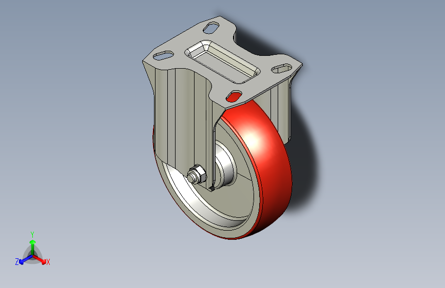 REFF-PBL-N带钢板支架的脚轮-RE.FF-125-PBL-N