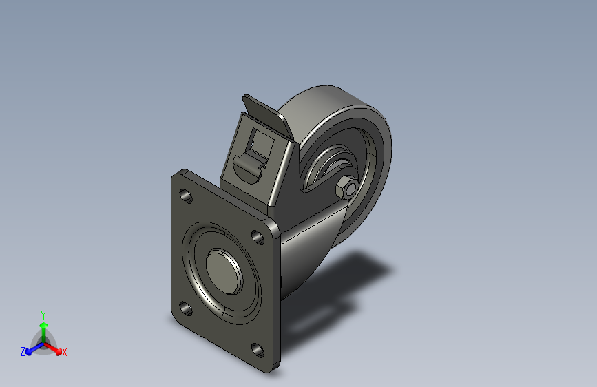 带有双重制动的 N 型重型转向脚轮 D125 0.0.492.18