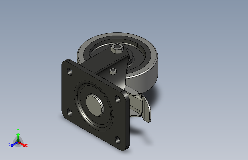 带有双重制动的重型转向脚轮 D125 0.0.488.39