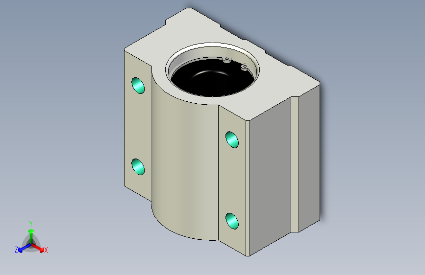 SC8UU轴承的3D模型法兰直线轴承