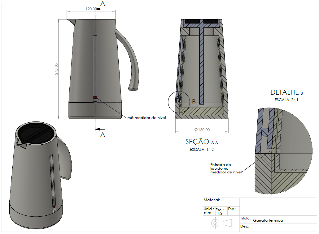 带测量功能的保温瓶