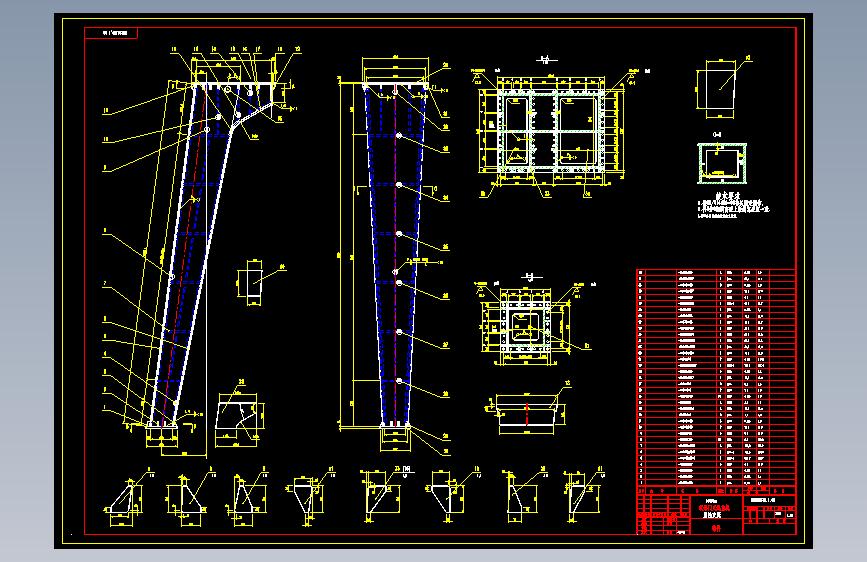 A型12.5t30m龙门吊图纸双梁门式起重机cad