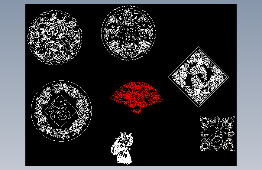 CAD福字图纸剪纸激光切割497583