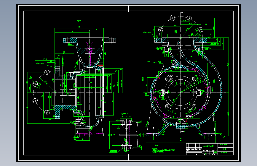 ZA150-250化工流程泵设计CAD图纸
