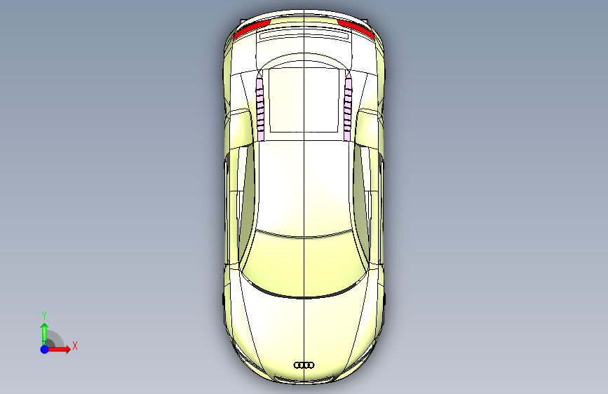 奥迪R8逆向工程建模+说明书+CATIA三维模型 正面视图