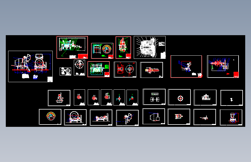 缠绕式双卷筒提升机CAD图集 1318349