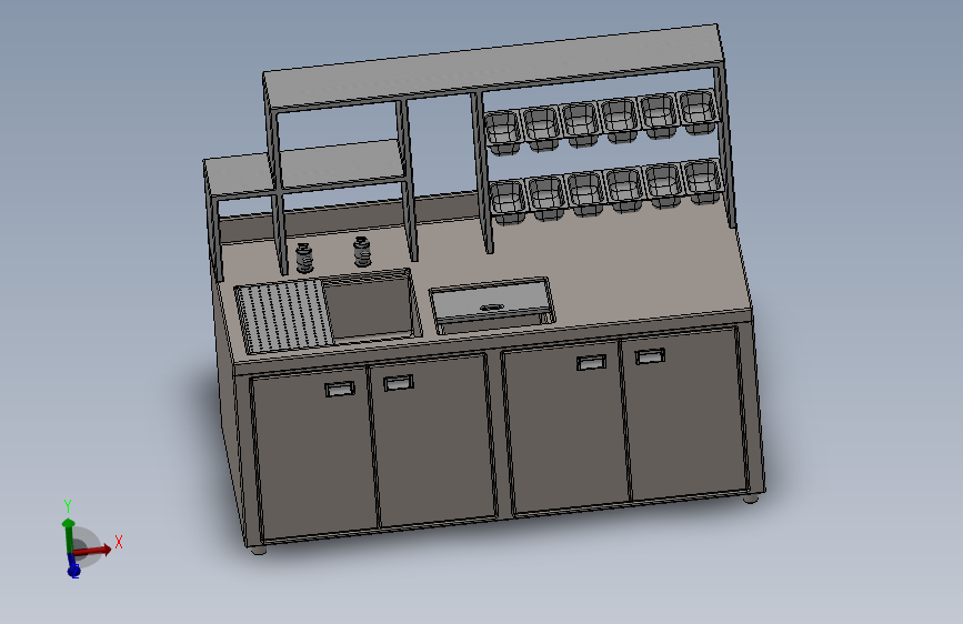 带制冰机的不锈钢操作台（1.8米长）444304