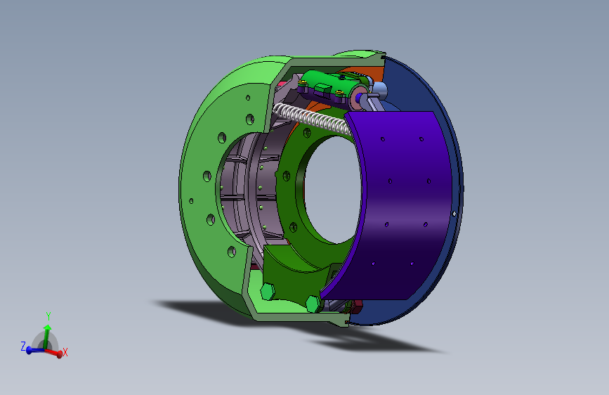 鼓刹制动器模型装配图