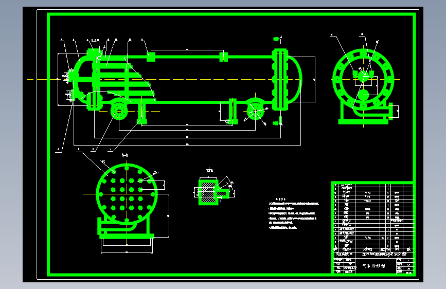 气体冷却器CAD图纸200616