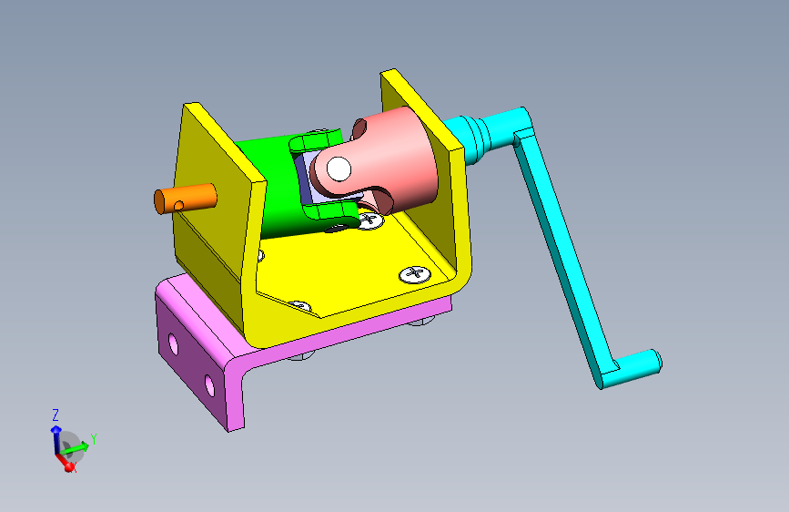 手摇万向节万向联轴器动画仿真sw20201349632