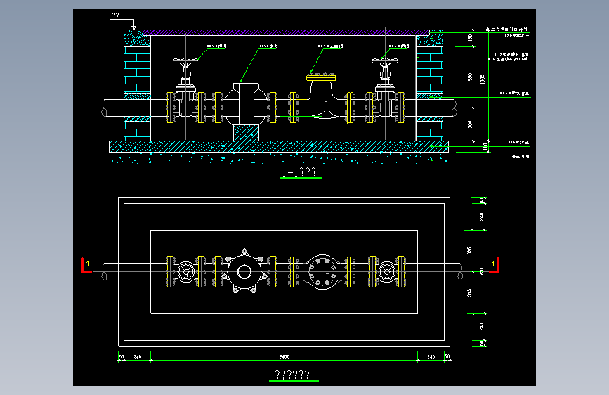 水表井阀门模块平剖面图311992