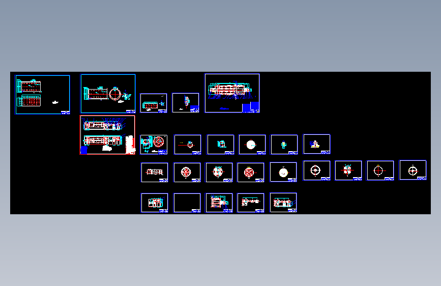 四筒平衡节能球磨机设计CAD图集1297715