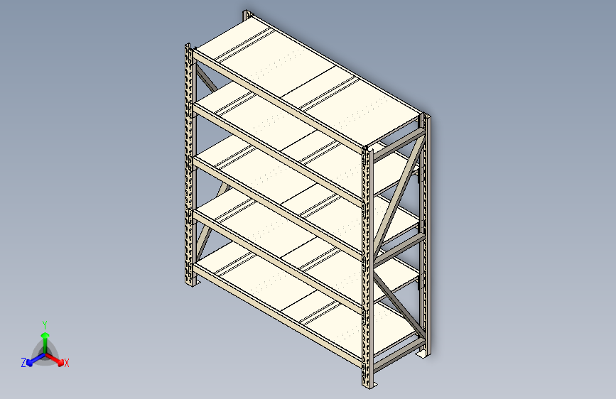 五层可调节货架1625039