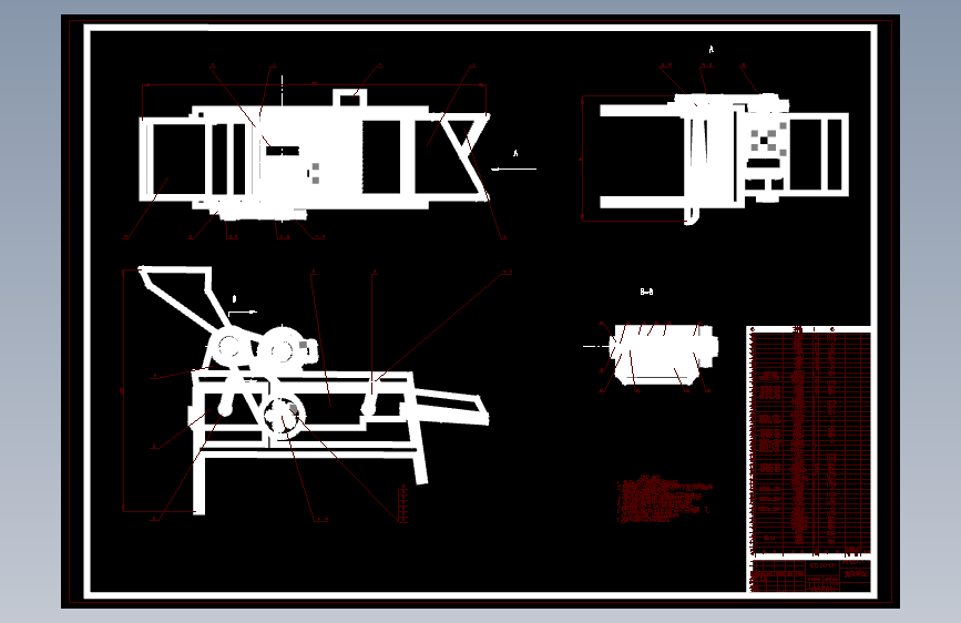油茶果剥皮机装配CAD图纸 油茶果剥皮机402287