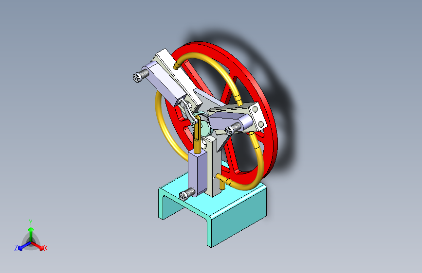 三缸往复式蒸汽发动机