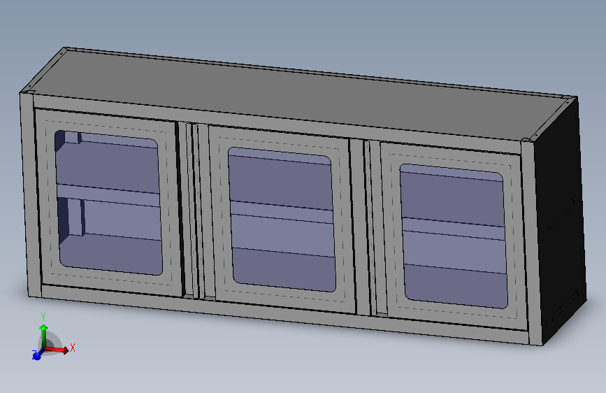 三开门玻璃吊柜（竖把手）--1640755-120