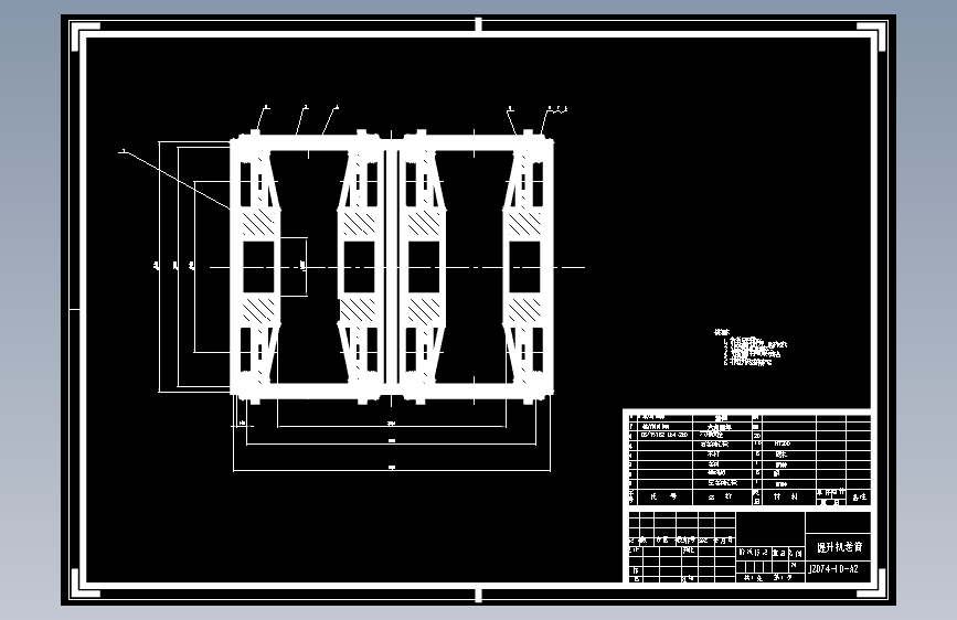 2JK-3.5单绳双滚筒缠绕式提升机设计cad 701040