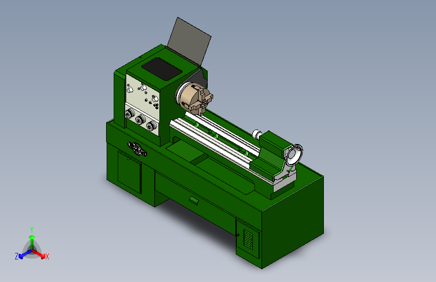 普通车床三维模型