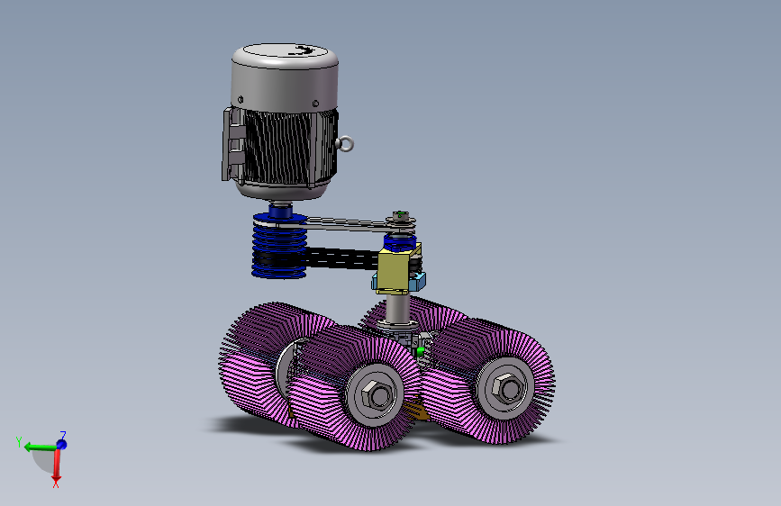 同一电机拖动的公转自转万向滚刷组760367