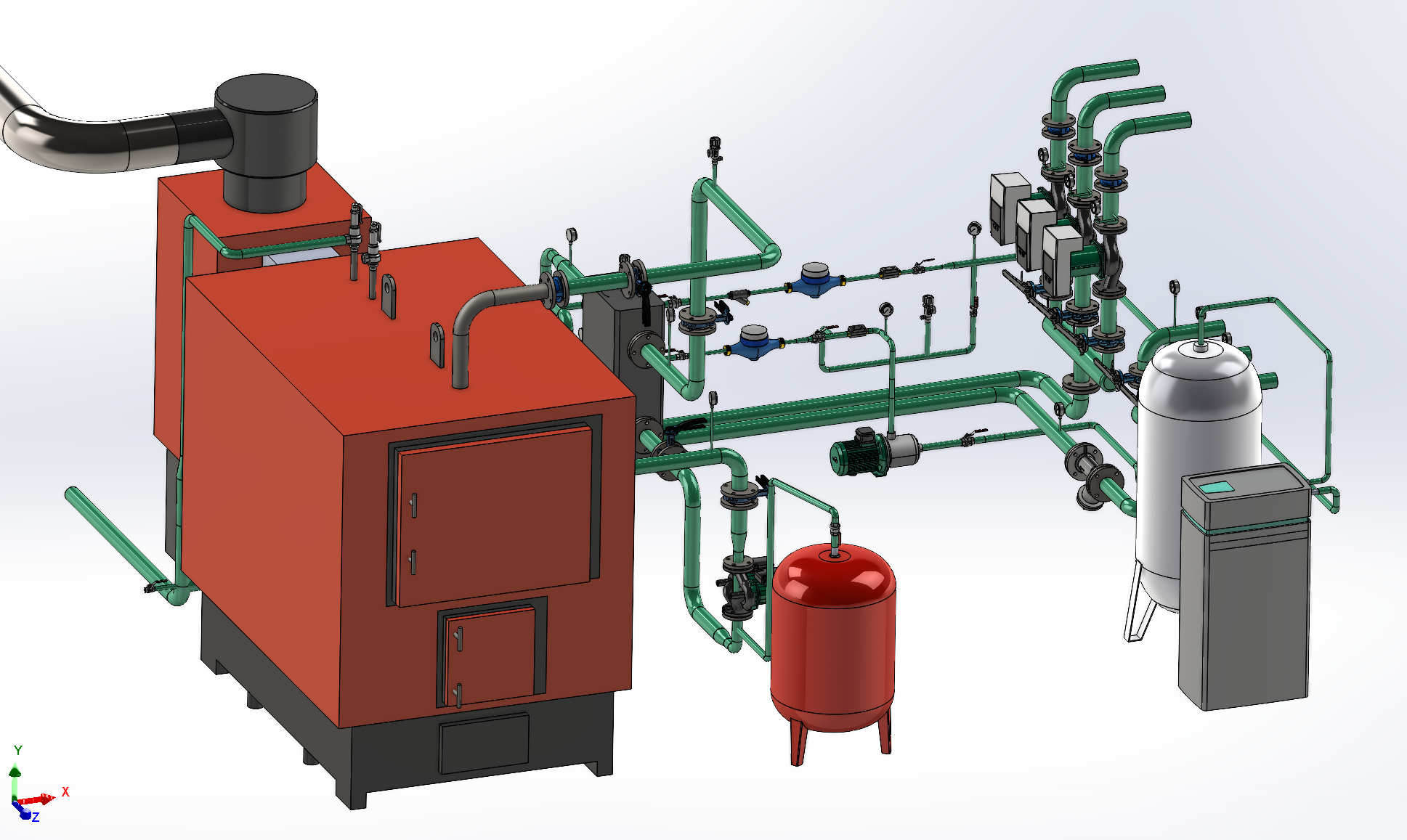 200kWt 固体燃料锅炉房 (1)