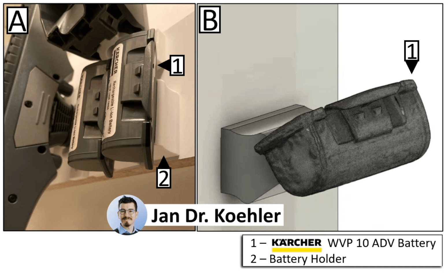 卡赫 WVP10 Advanced – 电池支架