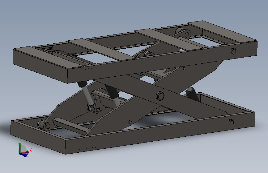 剪叉式升降机 四个油缸作为动力源 工作面尺寸为4790mmX1890mm