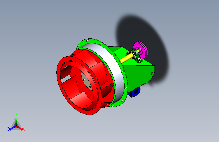 工业烤箱用空气循环风机三维模型