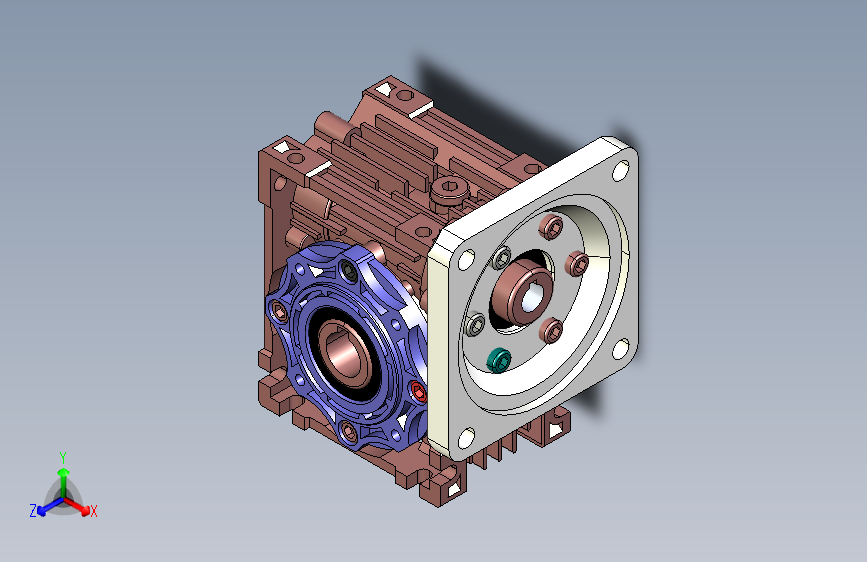 NMRV040方形法兰铝合金减速机_NMRV040_5-104型