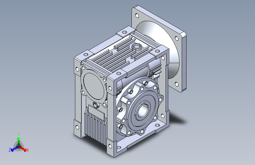 NMRV063方形法兰铝合金减速机_NMRV063_7.5-130型