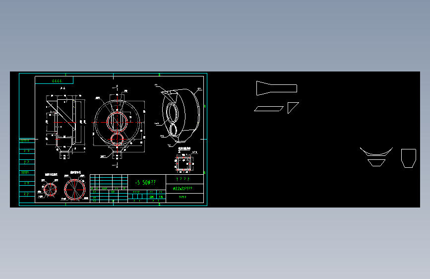 2.2x22米回转窑烘干机CAD套图