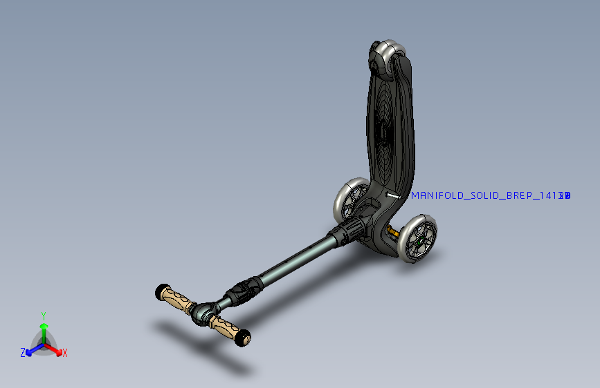 儿童滑板车 proe格式3D，含参数编辑