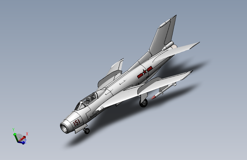 歼6飞机solidworks三维模型1514326