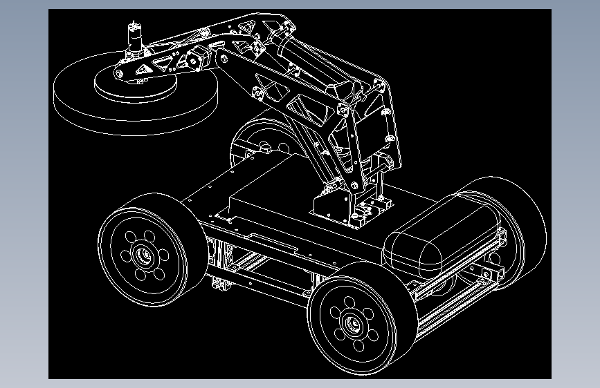 船体外壁除锈作业机器人cad+三维 主视图