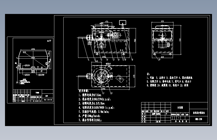 GHL-250 高速混合制粒机
