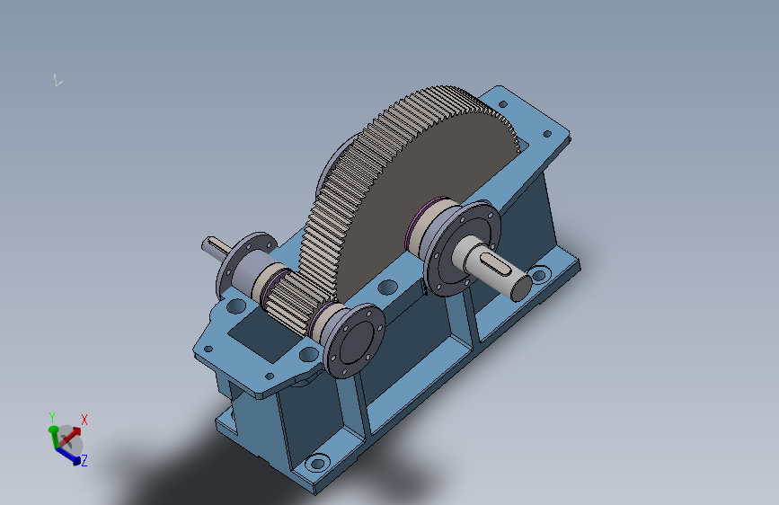 带式运输机一级齿轮减速器SW三维图