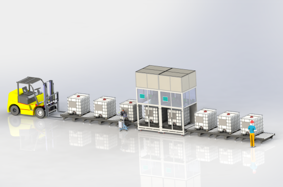 带视觉自动乳液IBC吨桶灌装流水线1433479==wb70