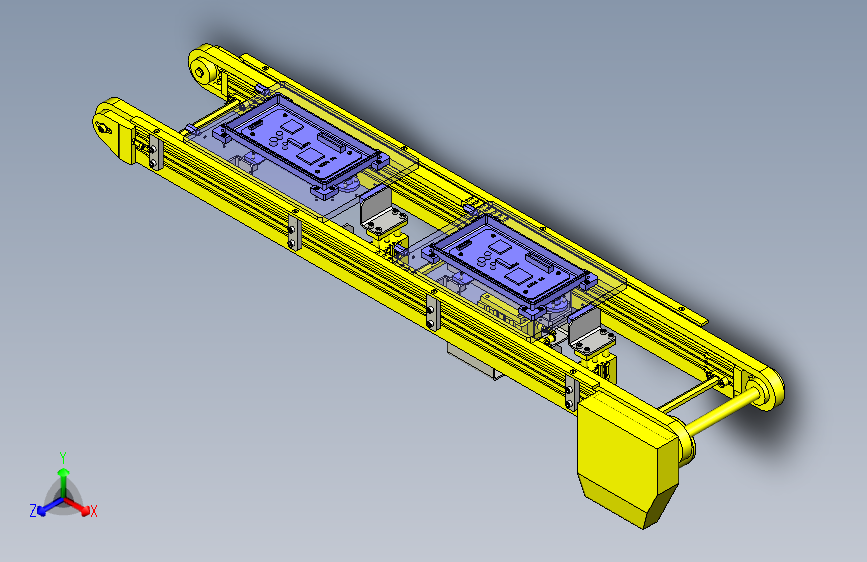 托盘传送定位与挡块机构