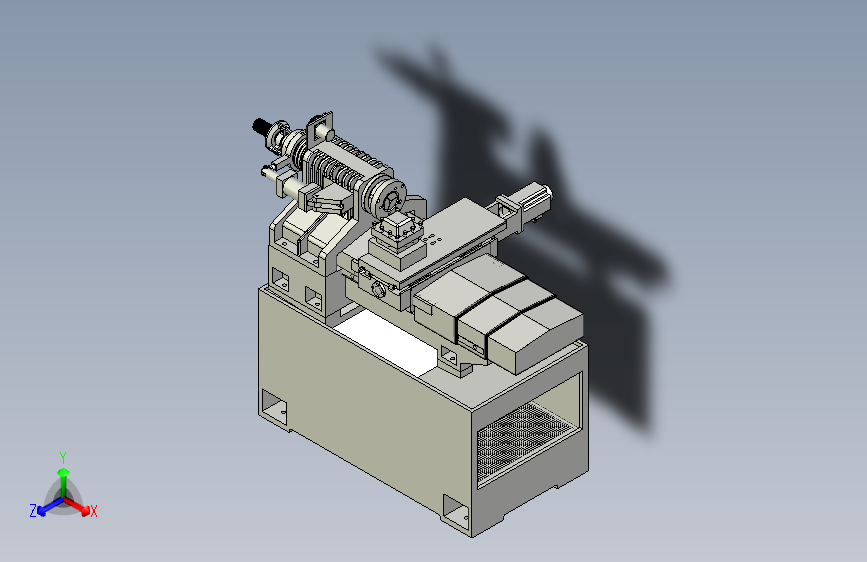 线轨数控车床模型