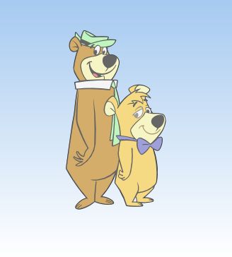 Yoghi 和宝宝卡通玩偶