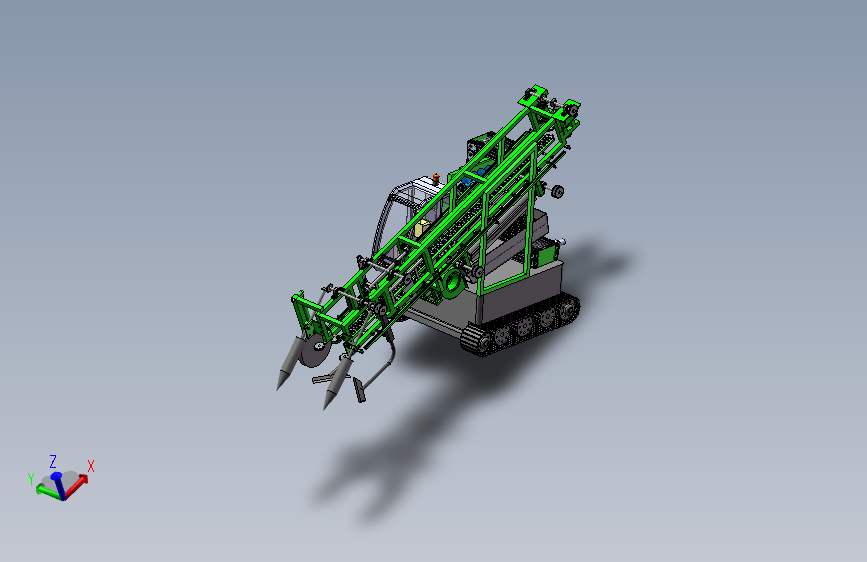 联合花生收获机设计-收割机【SW三维模型+10张CAD图纸+说明书】