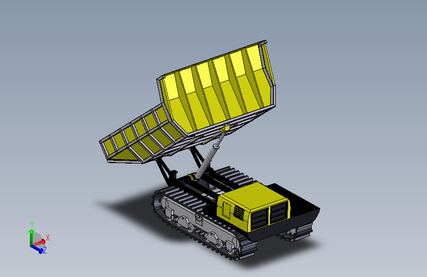 履带式自卸车简易模型 igs格式